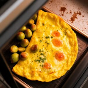 Omelette with Brussels sprouts in the oven