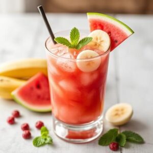 Watermelon and banana cocktail