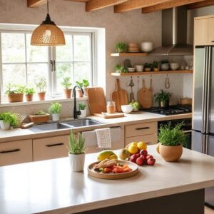 Eco-style kitchen decor and healthy eating