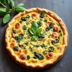 Vegan spinach quiche