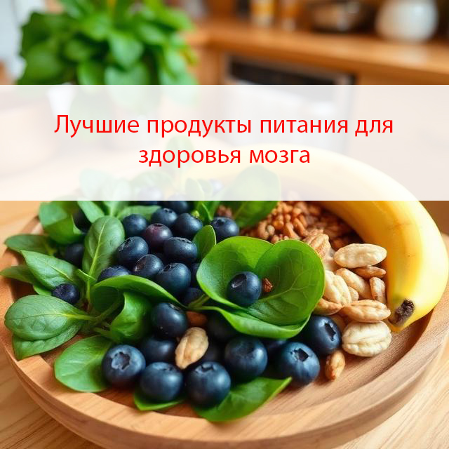 Healthy foods Leafy green vegetables and blueberries, spinach, banana, nuts, fruits in a wooden plate in the kitchen