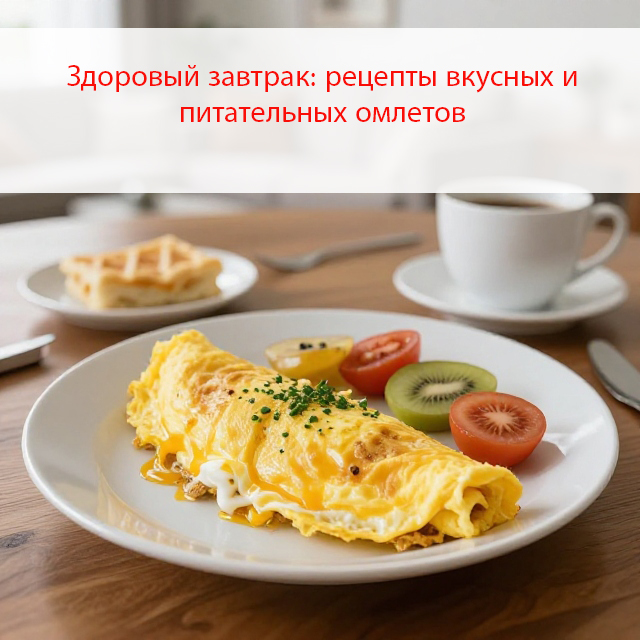 A healthy breakfast of nutritious omelets on the table in a cozy living room